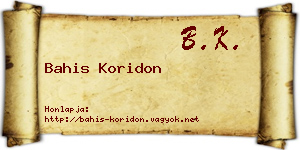 Bahis Koridon névjegykártya
